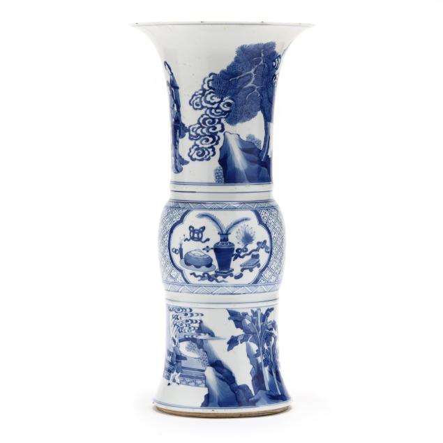 a-large-chinese-porcelain-blue-and-white-i-gu-i-shaped-vase