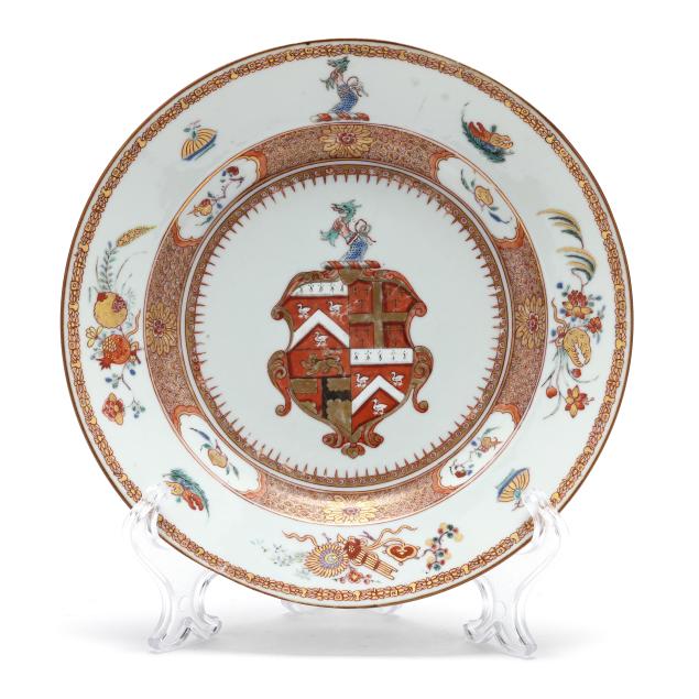 a-chinese-export-armorial-dish-arms-of-sayer-quartering-woodhouse-and-brooke