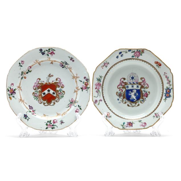 two-chinese-export-armorial-dishes