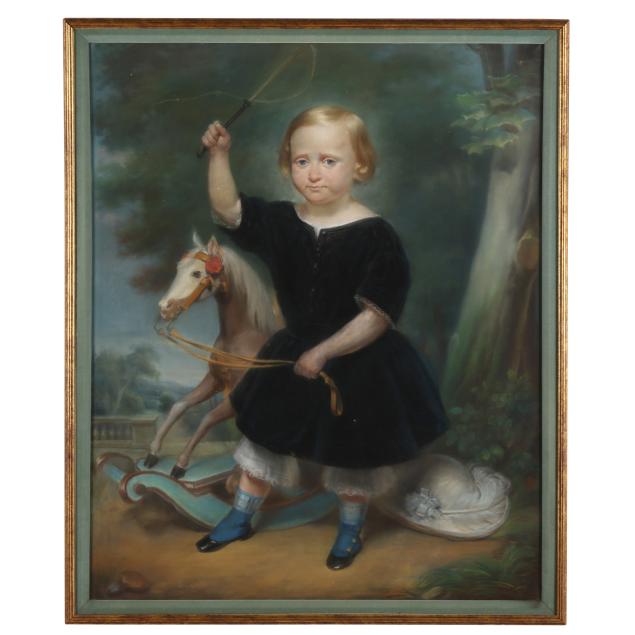 american-school-mid-19th-century-portrait-of-a-young-boy-and-hobby-horse