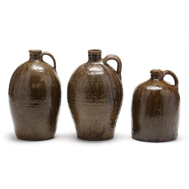 three-western-nc-alkaline-glaze-jugs