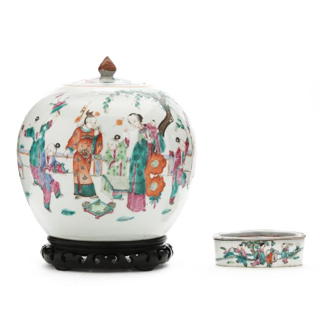 a-chinese-porcelain-famille-rose-cricket-box-and-ginger-jar