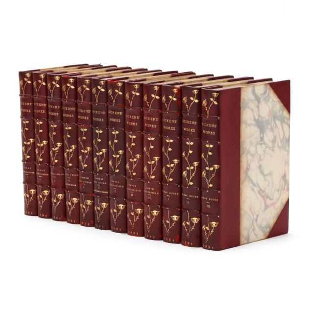 complete-leather-bound-and-illustrated-set-of-the-works-of-charles-dickens