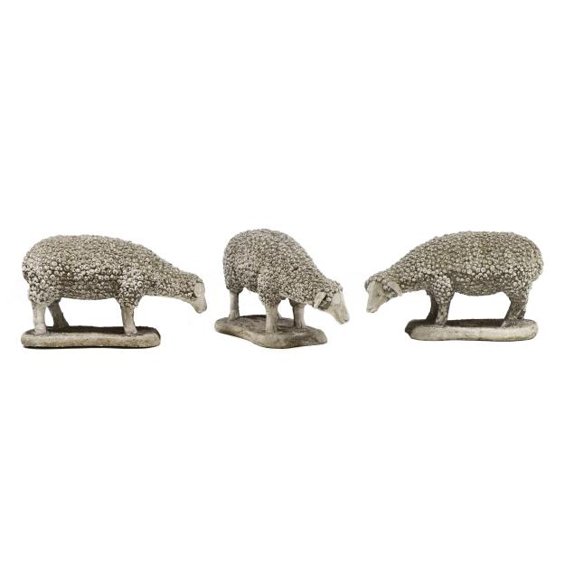 three-cast-stone-garden-sculptures-of-sheep