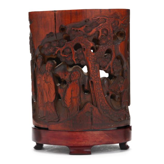 a-chinese-pierced-and-carved-bamboo-brush-pot