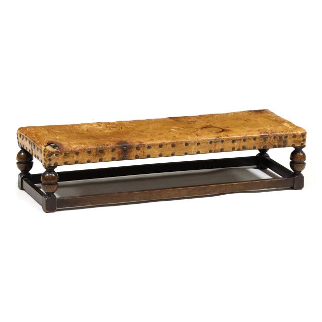 antique-english-oak-and-leather-footstool