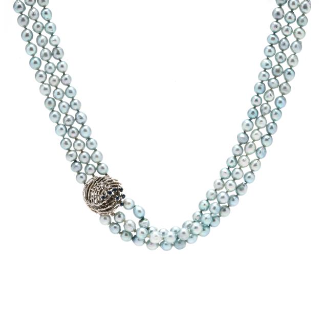 triple-strand-pearl-necklace-with-white-gold-and-sapphire-clasp