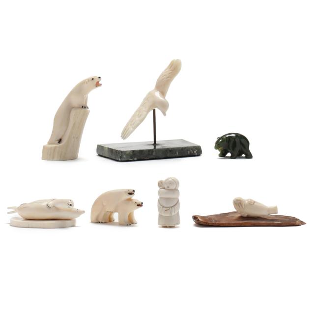 collection-of-seven-small-inuit-carved-sculptures