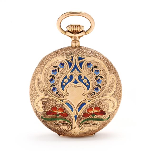 gold-and-enamel-hunter-case-pocket-watch