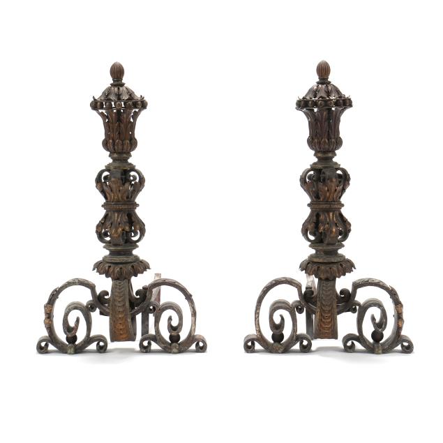 a-pair-of-antique-continental-iron-and-brass-chenets