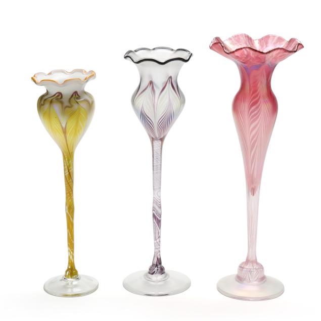 three-art-glass-floriform-vases-including-vandermark