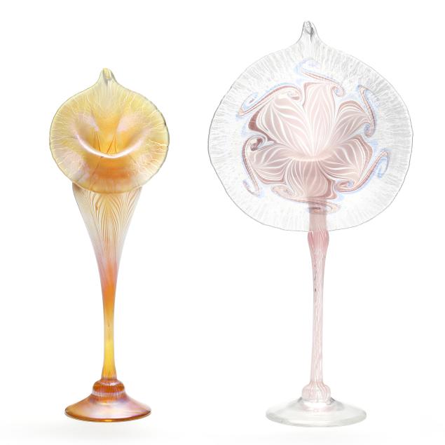 two-jack-in-the-pulpit-art-glass-vases-including-vandermark