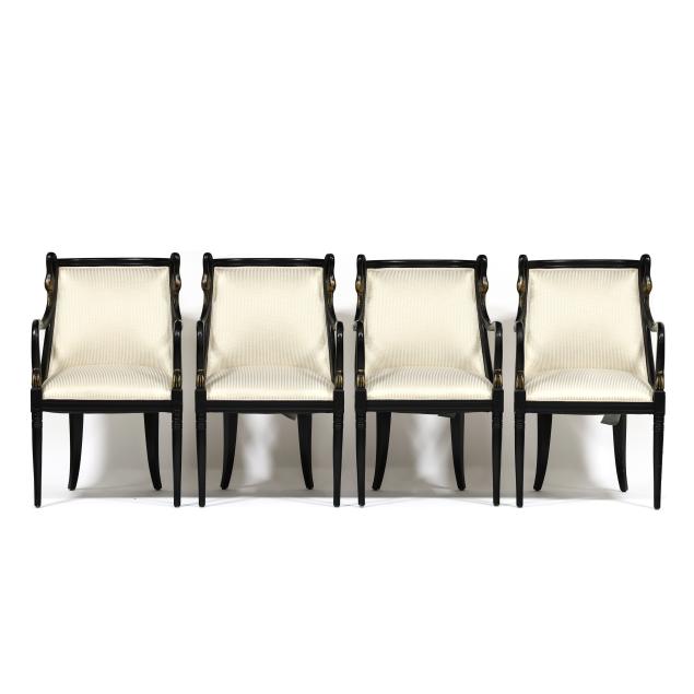 set-of-four-neoclassical-style-swan-neck-armchairs