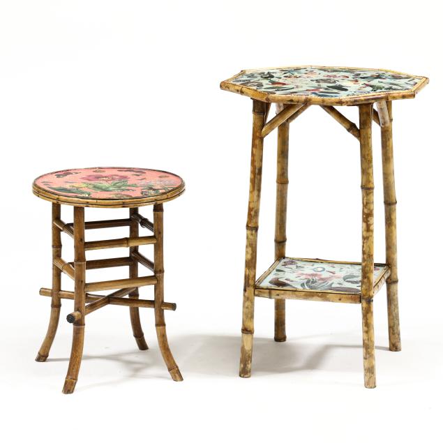 carson-co-two-decoupaged-bamboo-tables