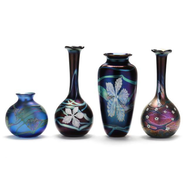 richard-p-golding-british-four-art-glass-vases