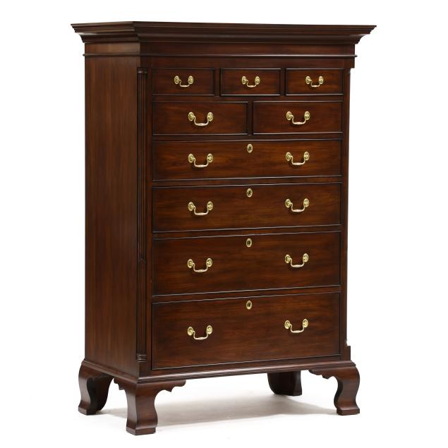 henkel-harris-chippendale-style-cherry-tall-chest-of-drawers