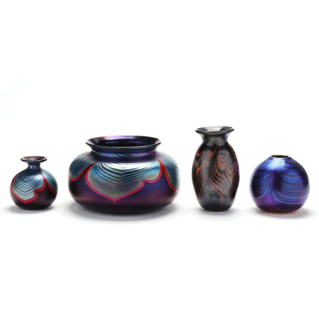 four-art-glass-vessels-including-okra-glass