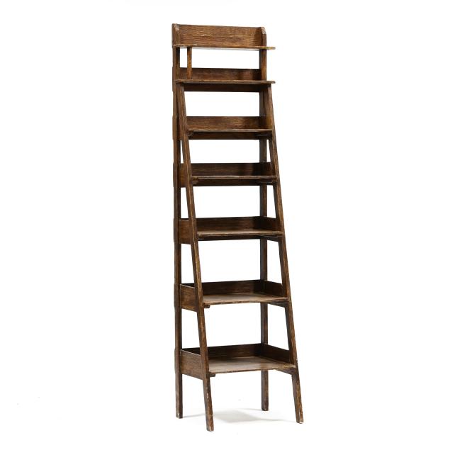 folky-grain-painted-ladder-bookshelf