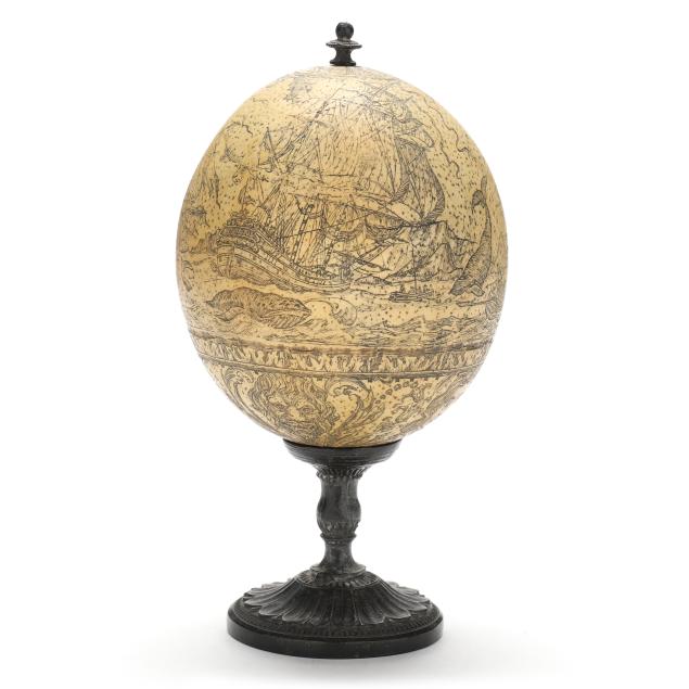 a-scrimshaw-ostrich-egg-on-stand-signed-j-a