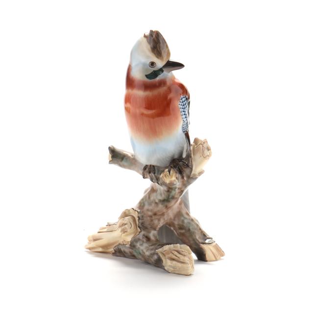 a-herend-natural-porcelain-jay-bird-figure