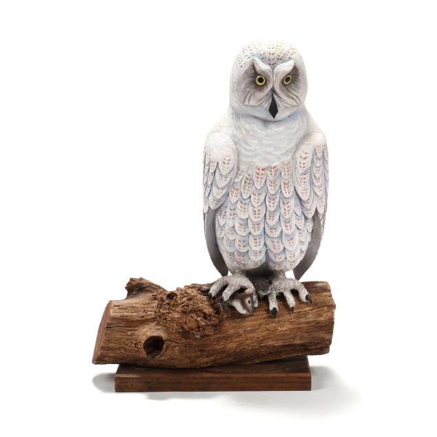 a-large-folk-carved-snowy-owl-and-prey-group