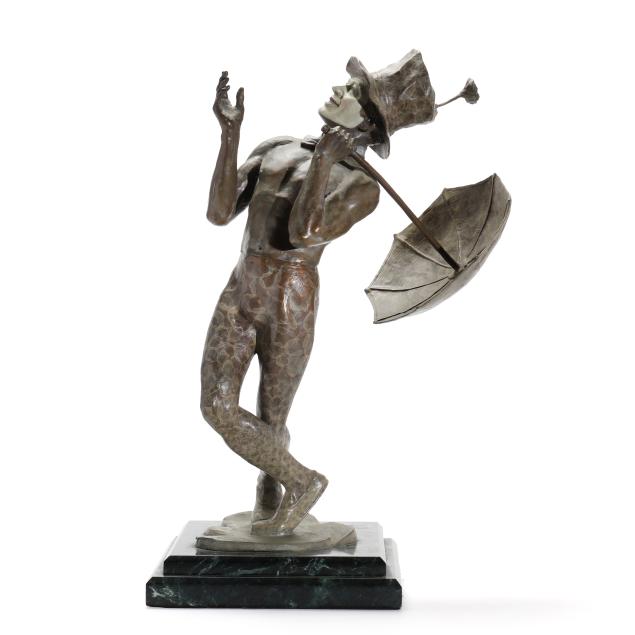 donald-huntsman-american-b-1934-bronze-sculpture-of-marcel-marceau-as-bip-the-clown