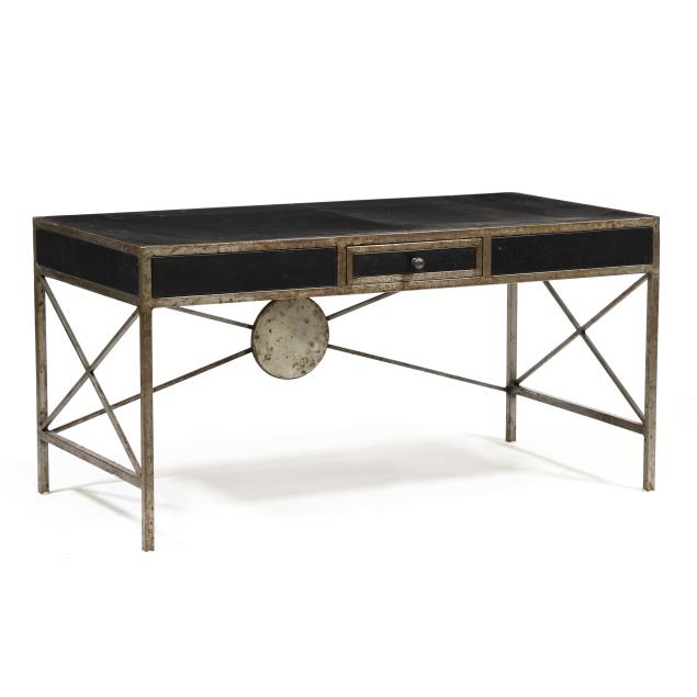 industrial-contemporary-steel-and-leather-writing-table