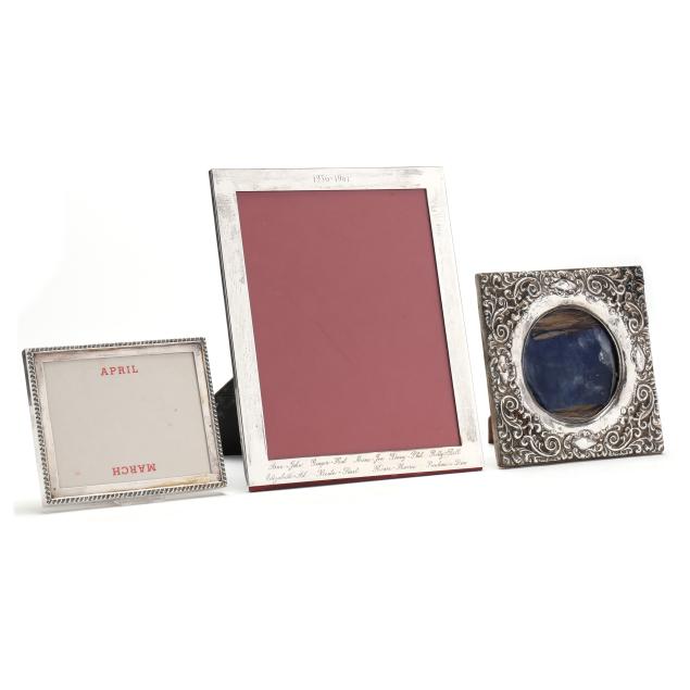 group-of-three-silver-picture-frames