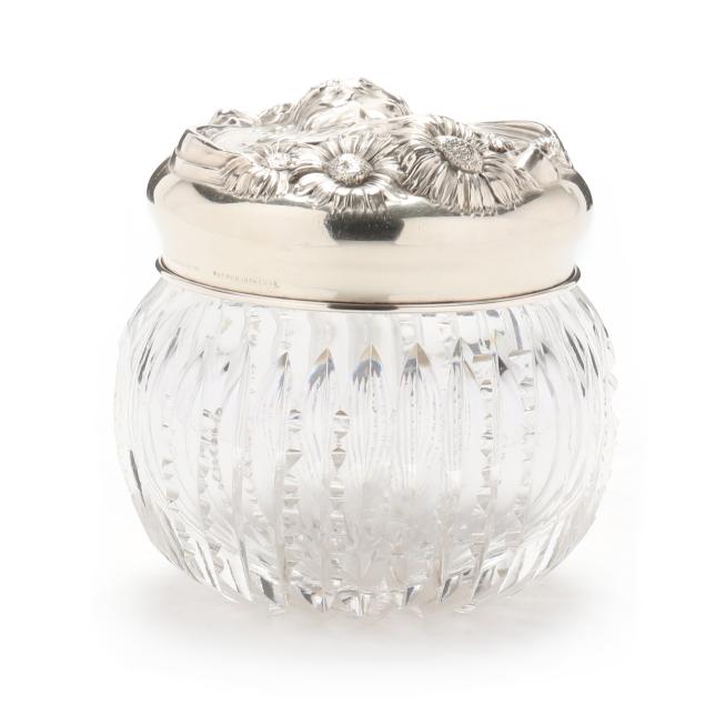 a-sterling-silver-mounted-crystal-art-nouveau-lidded-dresser-jar