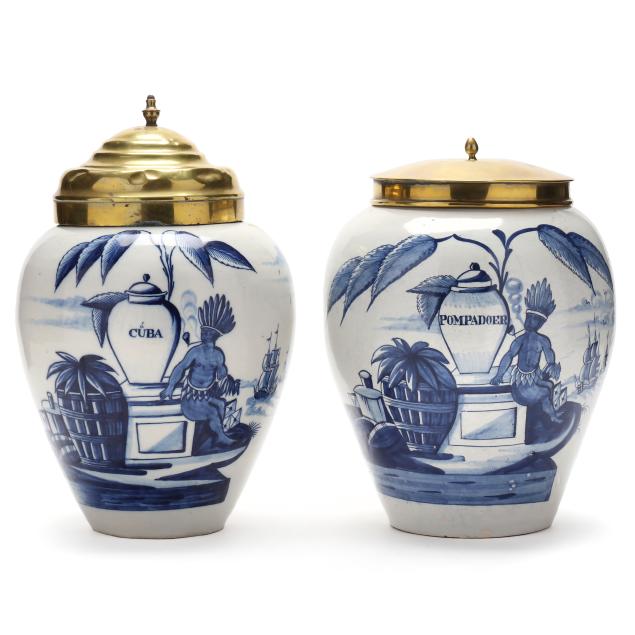 a-near-pair-of-antique-delft-tobacco-jars