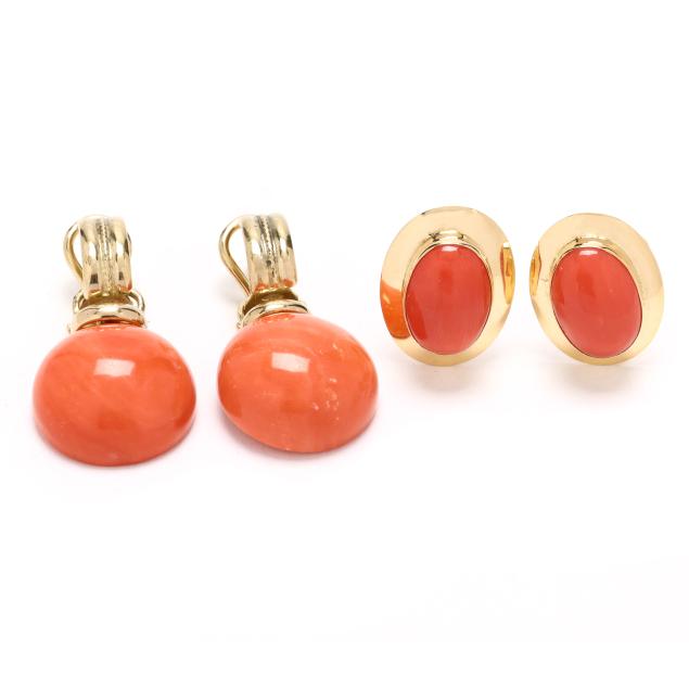 two-pairs-of-gold-and-coral-earrings-italy