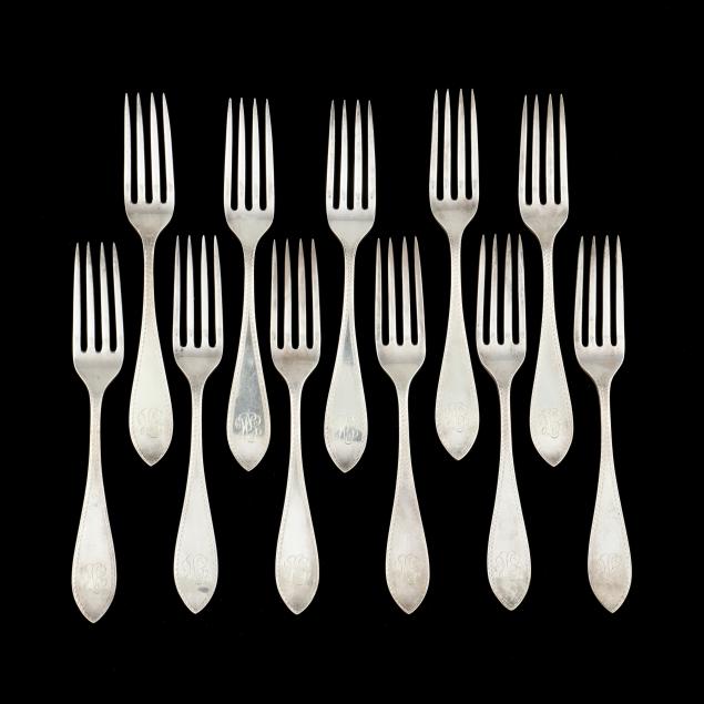 a-set-of-eleven-american-feather-edge-sterling-silver-dinner-forks