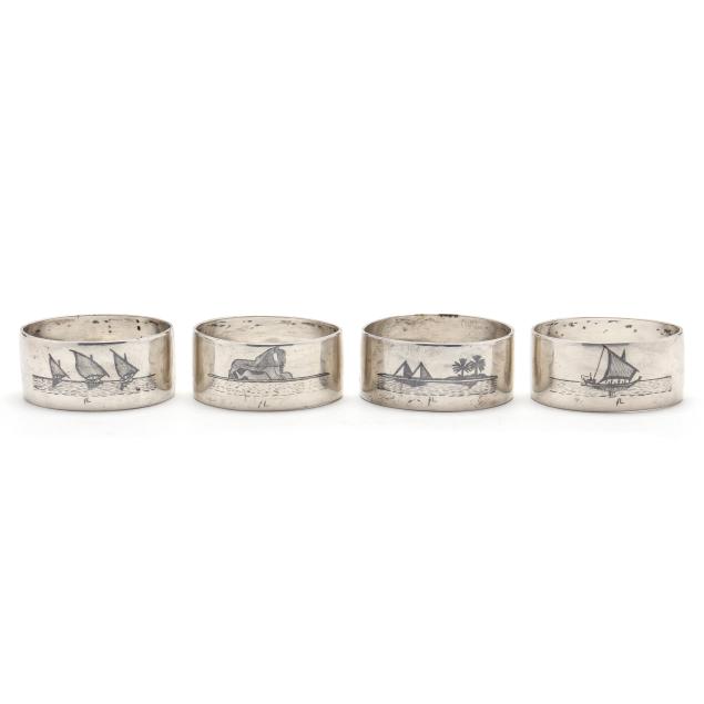 set-of-four-niello-silver-plated-napkin-rings