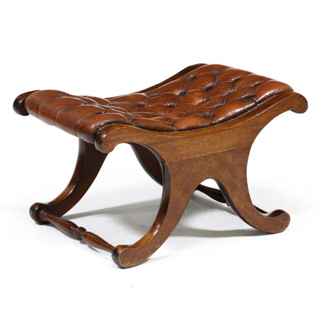 william-iv-style-mahogany-and-tufted-leather-stool