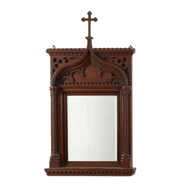 gothic-revival-carved-ecclesiastical-mirror