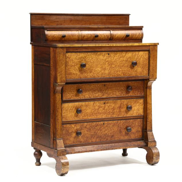 american-classical-birds-eye-maple-and-cherry-chest-of-drawers