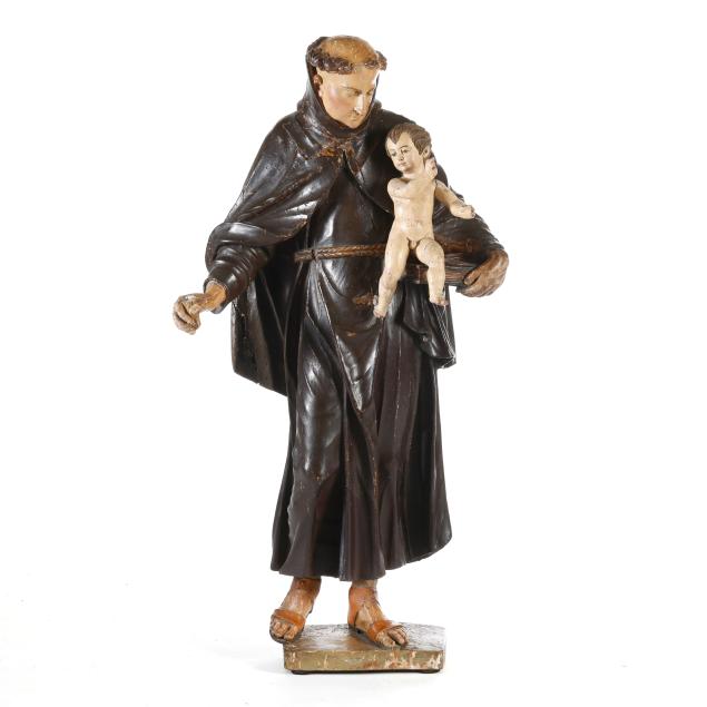 spanish-colonial-school-18th-century-carved-and-polychrome-statue-of-st-anthony-of-padua