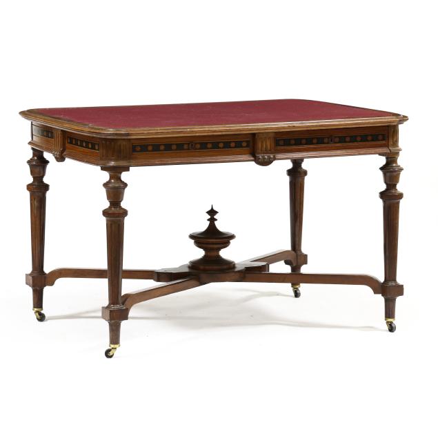 renaissance-revival-carved-and-inlaid-walnut-partner-s-desk