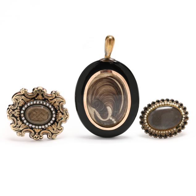 three-victorian-hair-and-seed-pearl-mourning-jewelry-items