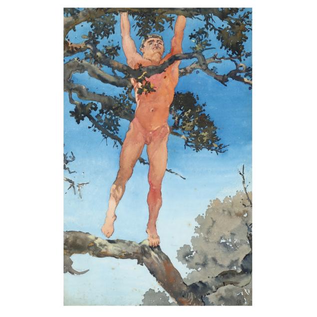 seward-hume-rathbun-american-1886-1966-nude-climbing-a-tree