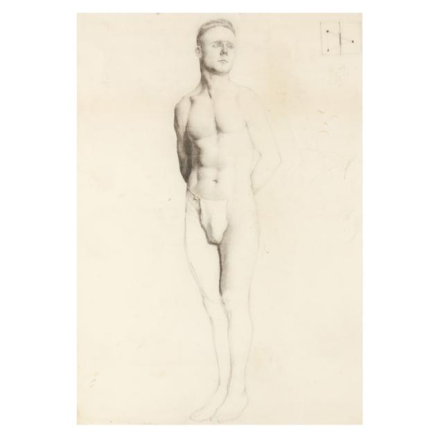 american-school-mid-20th-century-study-of-a-male-nude