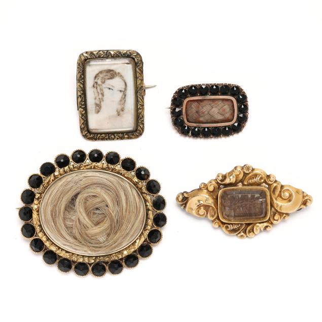 three-gold-filled-victorian-mourning-brooches-and-a-portrait-brooch