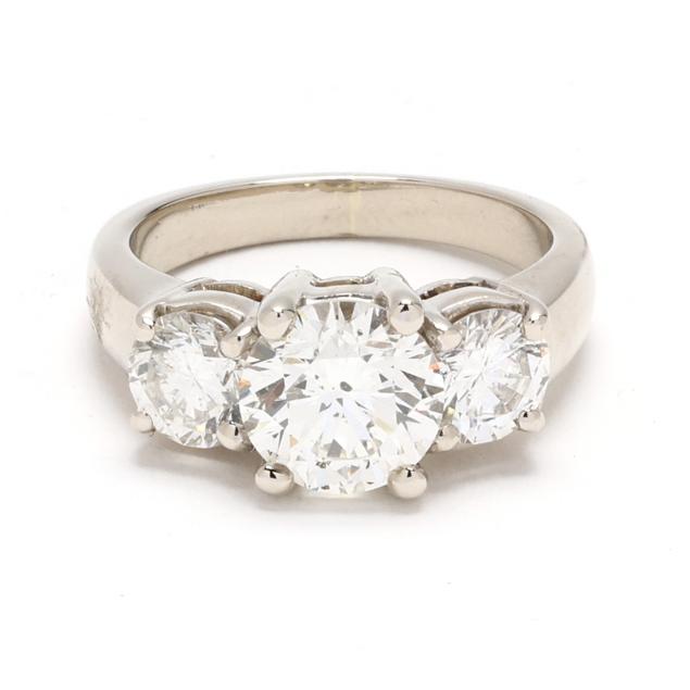 white-gold-and-three-stone-diamond-ring