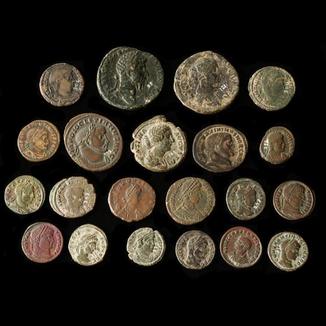 twenty-one-21-roman-bronze-coins-from-an-old-collection