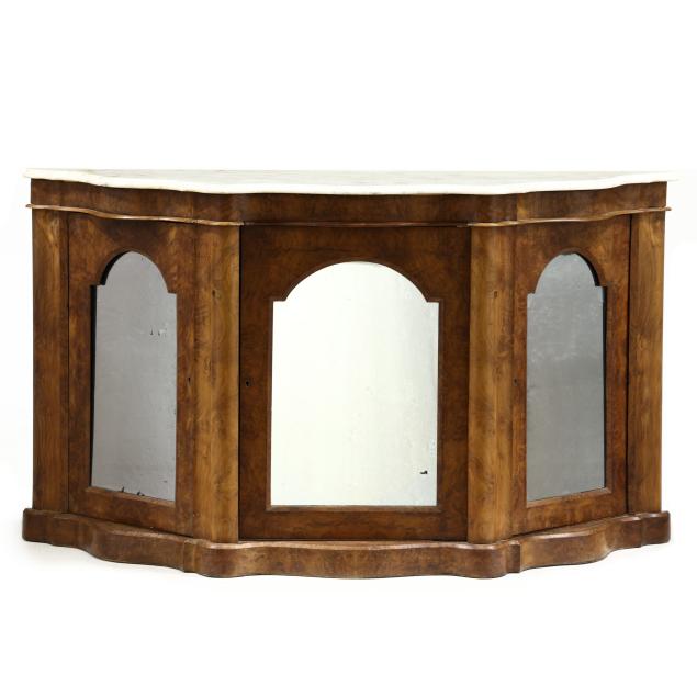 continental-burl-wood-marble-top-credenza