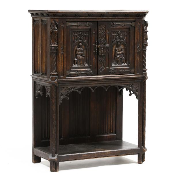 gothic-revival-carved-oak-vestry-sacristy-cabinet