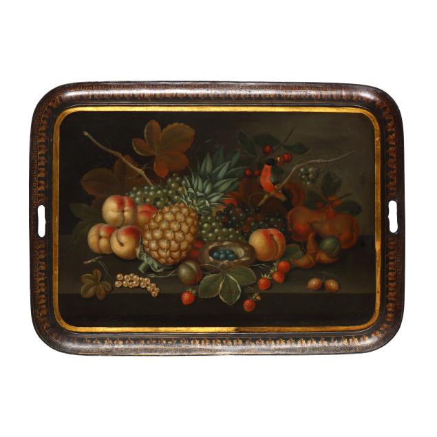 an-antique-toleware-waiter-s-tray-with-still-life