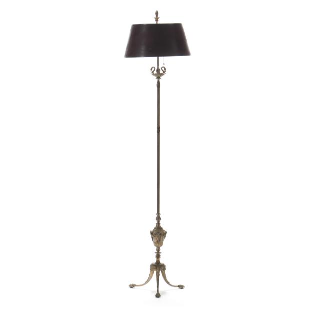 napoleonic-brass-tripod-floor-lamp-with-leather-shade