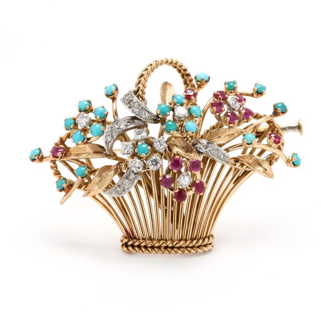 vintage-gold-and-gem-set-flower-brooch