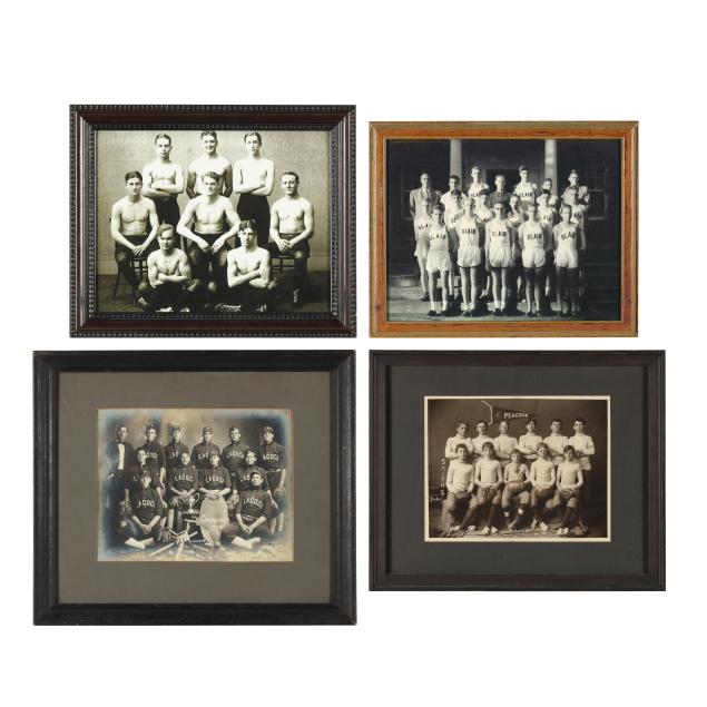 four-framed-vintage-photographs-of-sports-teams